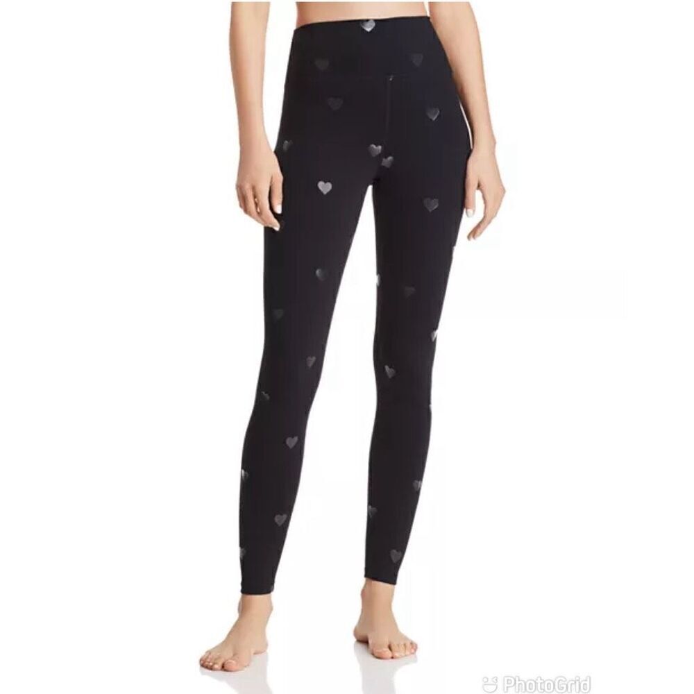 Spiritual Gangster Heart Foil Print Ankle Leggings